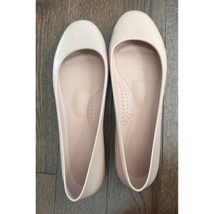 Okabashi Georgia Soft Jelly Ballet Flats Rose Gold Blush Pink Made in USA Size 9